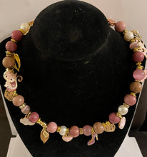 Load image into Gallery viewer, Exotic Rhodonite and Pink Cat Eye Quartz Gemstone Tibetan Double Wrap Bracelet