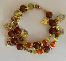 Load image into Gallery viewer, Exotic Matte Red Carnelian, Red Zagste and Yellow Cat Eye Quartz Gemstone Tibetan Double Wrap Bracelet