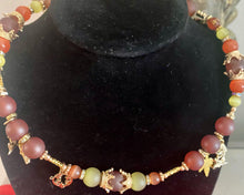 Load image into Gallery viewer, Exotic Matte Red Carnelian, Red Zagste and Yellow Cat Eye Quartz Gemstone Tibetan Double Wrap Bracelet