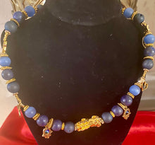 Load image into Gallery viewer, Exotic Matte Blue Agate Gemstone Tibetan Double Wrap Bracelet