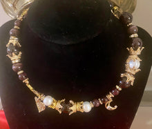 Load image into Gallery viewer, Exotic Garnet and White Cultured Pearl Gemstone Tibetan Double Wrap Bracelet