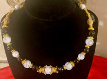 Load image into Gallery viewer, Exotic Black Agate and White Howlite Gemstone Tibetan Double Wrap Bracelet with Charms