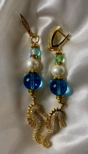 Load image into Gallery viewer, Exotic Blue Quartz Gemstone Tibetan Handmade Dangle Earrings