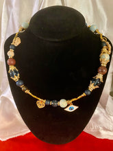 Load image into Gallery viewer, Blue Quartz, Jasper & Matte Agate Gemstone Double Wrap Bracelet