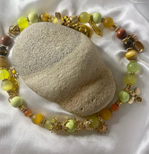 Load image into Gallery viewer, Exotic Green Agate Gemstone Double Wrap Bracelet with Bee, Pineapple, Moon Charms