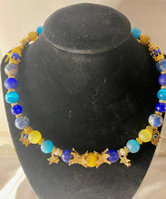 Load image into Gallery viewer, Yellow Tiger Eye & Blue Jasper Gemstone Double Wrap Bracelet