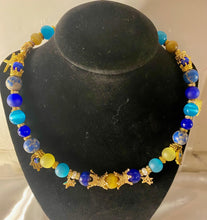 Load image into Gallery viewer, Yellow Tiger Eye & Blue Jasper Gemstone Double Wrap Bracelet