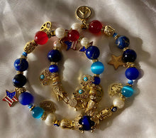 Load image into Gallery viewer, Exotic Red Agate Pearl & Blue Jasper Double Wrap Bracelet