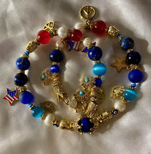 Load image into Gallery viewer, Exotic Red Agate Pearl & Blue Jasper Double Wrap Bracelet