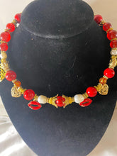 Load image into Gallery viewer, Exotic Red Agate, Red Jasper & Cultured Pearl Gemstone Tibetan Double Wrap Bracelet