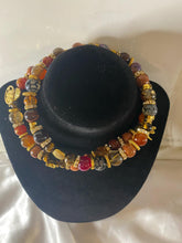 Load image into Gallery viewer, Brown Tiger Eye & Grey Dragon Vein Agate Triple Wrap Bracelet