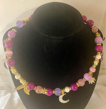 Load image into Gallery viewer, Exotic Pink Tiger Eye, Cultured Pearl & Deep Pink Jasper Gemstone Tibetan Double Wrap Bracelet