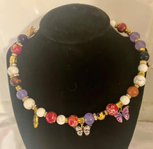 Load image into Gallery viewer, Exotic Red Agate, White Howlite, Tiger Eye & Red Jasper Gemstone Tibetan Double Wrap Bracelet