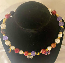 Load image into Gallery viewer, Exotic Red Agate, White Howlite, Tiger Eye & Red Jasper Gemstone Tibetan Double Wrap Bracelet