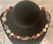 Load image into Gallery viewer, Exotic Red Agate, White Howlite, Tiger Eye & Red Jasper Gemstone Tibetan Double Wrap Bracelet