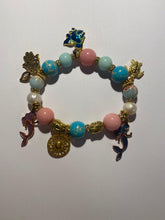 Load image into Gallery viewer, Exotic Pink Quartz, Blue Angelite & Jasper Stretch Gemstone Bracelet