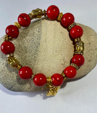 Load image into Gallery viewer, Exotic Red Jasper Gemstone Stretch Bracelet