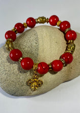 Load image into Gallery viewer, Exotic Red Jasper Gemstone Stretch Bracelet
