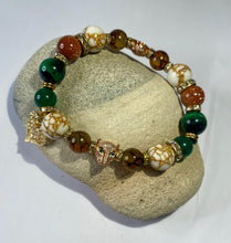 Load image into Gallery viewer, Exotic Brown Tiger Eye Howlite Stretch Gemstone Bracelet