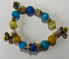 Load image into Gallery viewer, Exotic Green and Turquoise Matte Agate Tibetan Stretch Bracelet