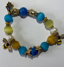 Load image into Gallery viewer, Exotic Green and Turquoise Matte Agate Tibetan Stretch Bracelet