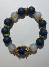 Load image into Gallery viewer, Exotic Matte Agate and Matte Opal Gemstone Stretch Bracelet