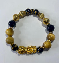 Load image into Gallery viewer, Exotic Gold Tiger Eye Gemstone Stretch Bracelet #4 for Men