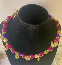 Load image into Gallery viewer, Exotic Fuchsia Tiger Eye Gemstone Double Wrap Bracelet