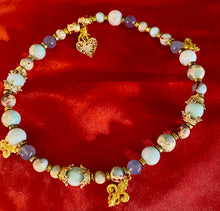 Load image into Gallery viewer, Exotic Light Blue Larimar, Jasper, Agate & Celeste Tibetan Gemstone Double Wrap Bracelet