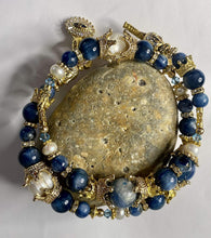 Load image into Gallery viewer, Exotic Kyanite & Pearl Gemstone Tibetan Double Wrap Bracelet