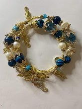 Load image into Gallery viewer, Exotic Pearl, Blue Tiger Eye & Quartz Gemstone Tibetan Style Double Wrap Bracelet