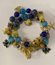 Load image into Gallery viewer, Double Wrap Bracelet with Yellow Tiger Eye & Blue Jasper Gemstone