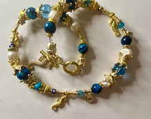 Load image into Gallery viewer, Exotic Pearl, Blue Tiger Eye & Quartz Gemstone Tibetan Style Double Wrap Bracelet