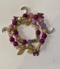 Load image into Gallery viewer, Exotic Pink Tiger Eye, Cultured Pearl & Deep Pink Jasper Gemstone Tibetan Double Wrap Bracelet