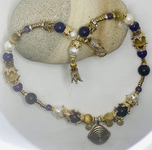 Load image into Gallery viewer, Exotic Pearl& Amethyst Tibetan Style Wrap Wire Necklace