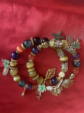 Load image into Gallery viewer, Double Wrap with Amethyst, Gold Tiger Eye and Green Ghost Agate