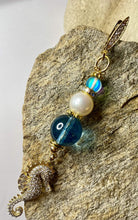 Load image into Gallery viewer, Exotic Blue Quartz Gemstone Tibetan Handmade Dangle Earrings