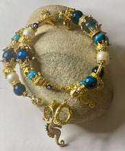 Load image into Gallery viewer, Exotic Pearl, Blue Tiger Eye & Quartz Gemstone Tibetan Style Double Wrap Bracelet