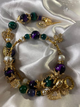 Load image into Gallery viewer, Exotic Amethyst, Cultured Pearl, Agate and Green Tiger Eye Gemstone Tibetan Double Wrap Bracelet