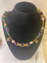 Load image into Gallery viewer, Exotic Amethyst, Cultured Pearl, Agate and Green Tiger Eye Gemstone Tibetan Double Wrap Bracelet