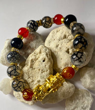Load image into Gallery viewer, Exotic Dragon Vein Agate Stretch Gemstone Bracelet #5 for Men