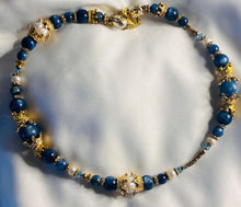 Load image into Gallery viewer, Exotic Kyanite & Pearl Gemstone Tibetan Double Wrap Bracelet