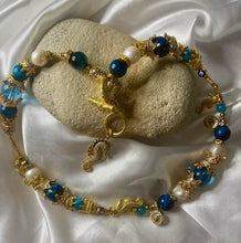 Load image into Gallery viewer, Exotic Pearl, Blue Tiger Eye & Quartz Gemstone Tibetan Style Double Wrap Bracelet