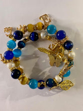 Load image into Gallery viewer, Double Wrap Gemstone and Bracelet with Alphabet Letters