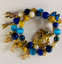 Load image into Gallery viewer, Double Wrap Gemstone and Bracelet with Alphabet Letters