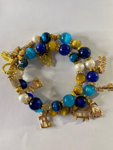 Load image into Gallery viewer, Double Wrap Gemstone and Bracelet with Alphabet Letters