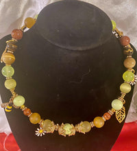 Load image into Gallery viewer, Exotic Green Agate Gemstone Double Wrap Bracelet with Bee, Pineapple, Moon Charms
