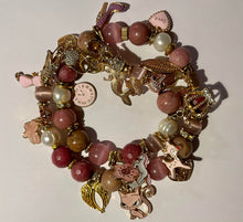 Load image into Gallery viewer, Exotic Rhodonite and Pink Cat Eye Quartz Gemstone Tibetan Double Wrap Bracelet
