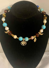 Load image into Gallery viewer, Exotic Turquoise, Tiger Eye &amp; Pearl Gemstone Double Wrap Bracelet
