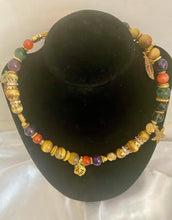 Load image into Gallery viewer, Exotic Amethyst, Gold Tiger Eye &amp; Green Ghost Agate Gemstone Tibetan Double Wrap Bracelet
